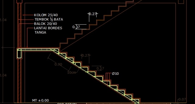 File cad cầu thang bê tông chi tiết - Ảnh 3